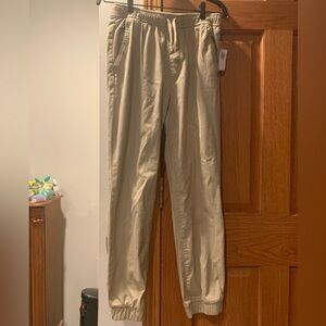 NEW Old Navy boys jogger pants. Color tan. Size XL (14-16)